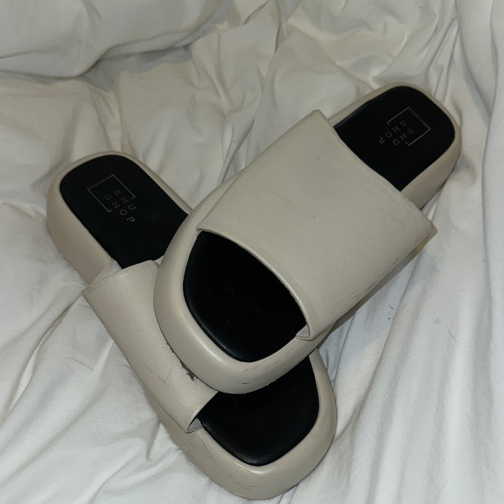 Sleek Beige Slide Sandals